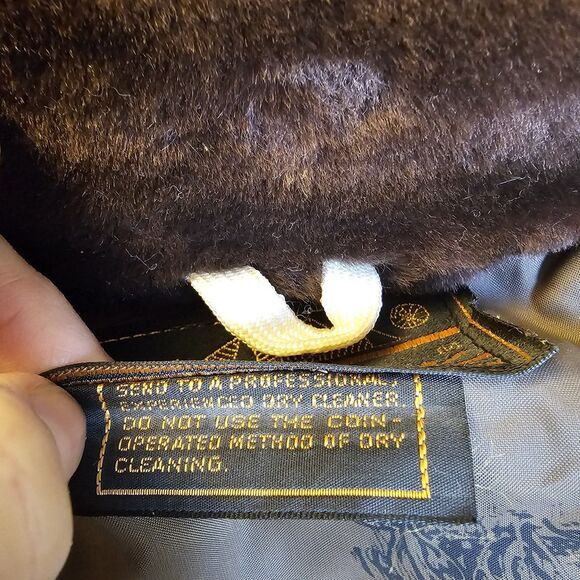 Vintage Eddie Bauer Goose Down Puffer Jacket Black Label Faux Fur Womens L XL - Picture 6 of 9